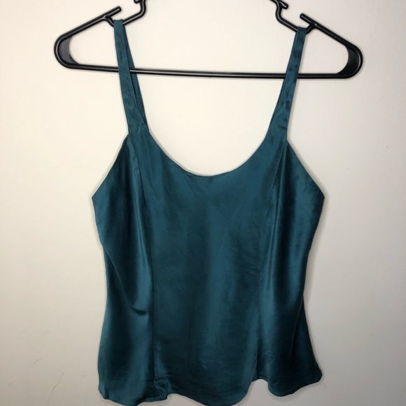 Victoria's Secret Tops - Victoria’s Secret 100% Silk Teal camisole tank